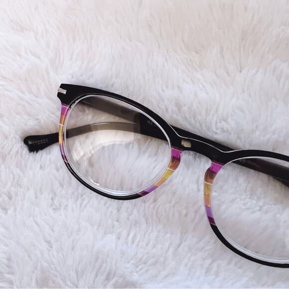 Zoe Black Multi-Color Round Reader Glasses - Picture 4 of 11